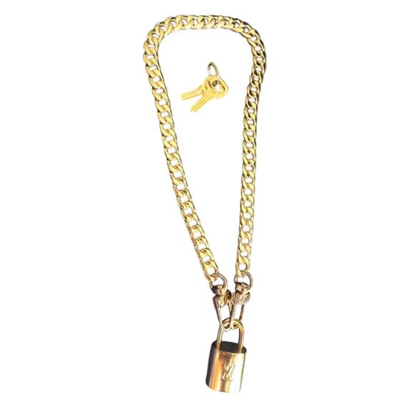 Louis Vuitton Brass Lock & Key Necklace Set #315 (LVXX025) - Picture 5 of 6